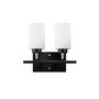 Opviq Lámpara de Pared de Metal y Cristal Negro, Dorado y Blanco